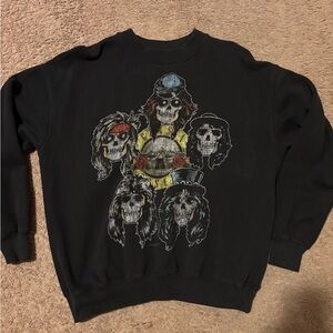 Bravado Guns n Roses Black Skull Graphic Crewneck Sweater